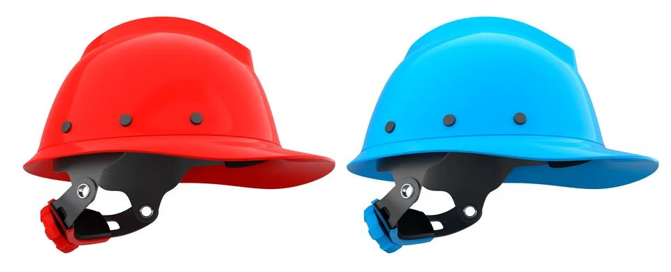 Set of construction safety helmets isolated on white transparent background.. イラスト素材