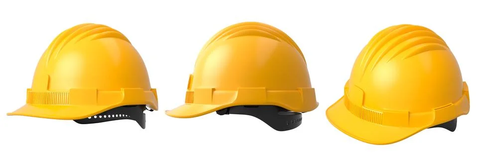 Set of construction safety helmets isolated on white transparent background.. Stockillustratie