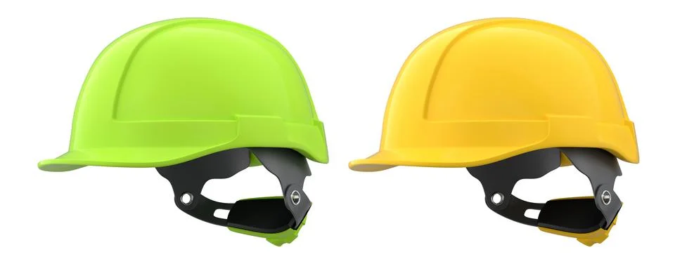 Set of construction safety helmets isolated on white transparent background.. Stockillustratie