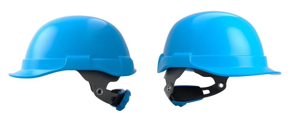 Set of construction safety helmets isolated on white transparent background.. Stock Illustration