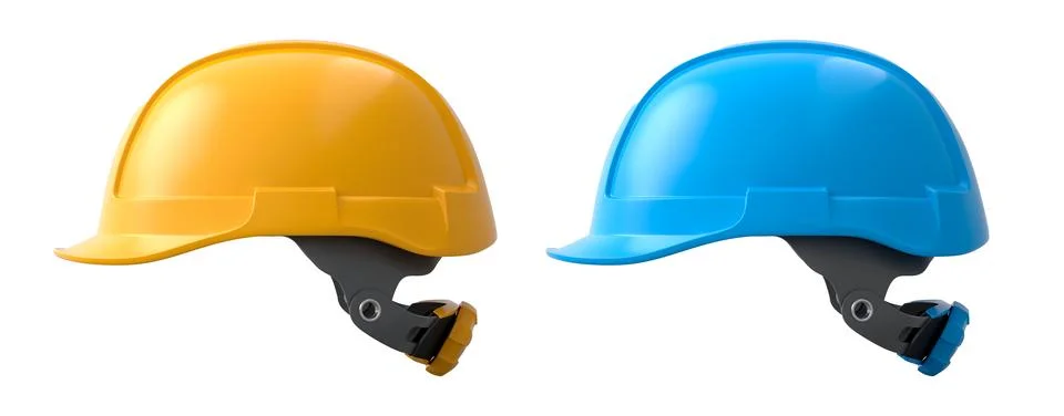 Set of construction safety helmets isolated on white transparent background.. イラスト素材