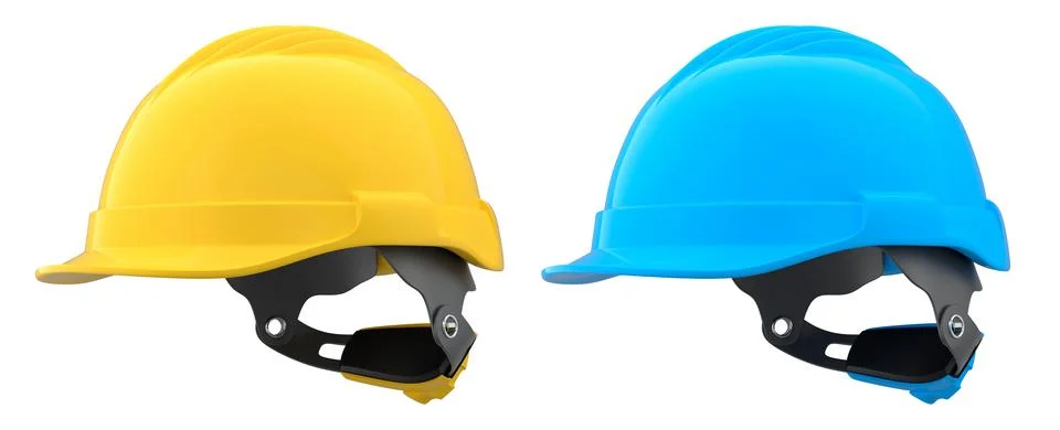 Set of construction safety helmets isolated on white transparent background.. イラスト素材