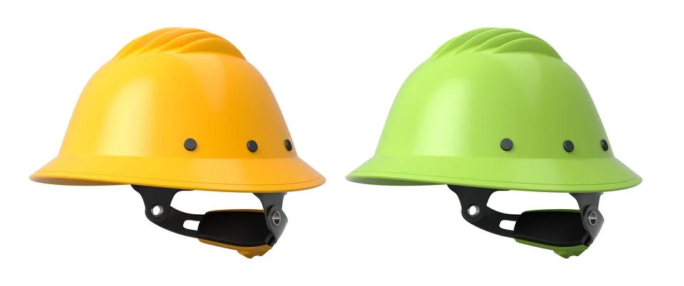 Set of construction safety helmets isolated on white transparent background.. イラスト素材