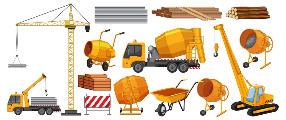 Set of construction site objects イラスト素材