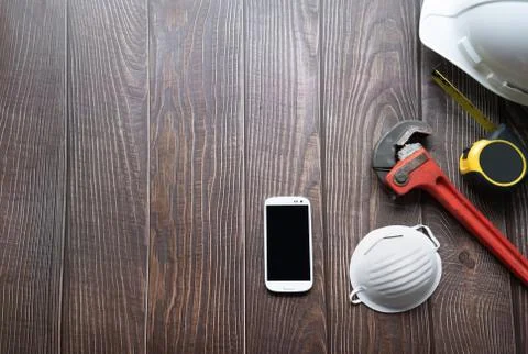 Set-of-construction-tooling Stock Photos