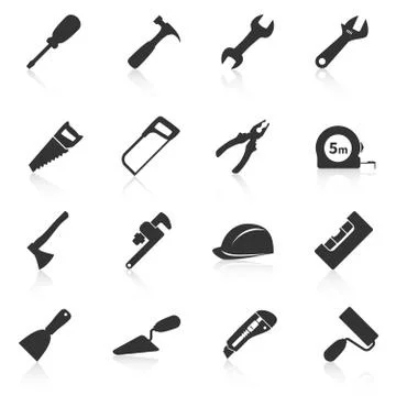 Set of construction tools icons Stock Illustration