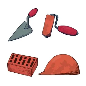 A set of construction tools. Stock Illustration