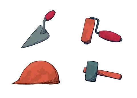 A set of construction tools. Stock Illustration