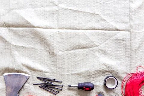A set of construction tools or instruments Stock Photos