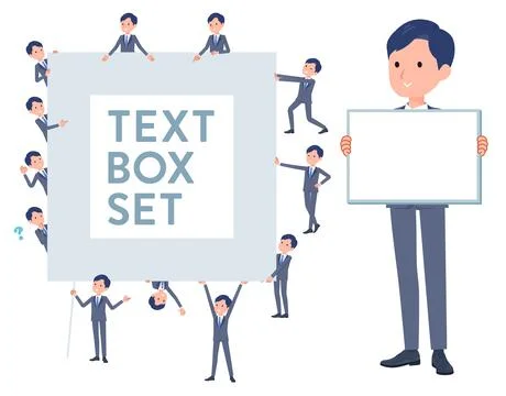 A set of consultant job man with a message board Stock Illustration