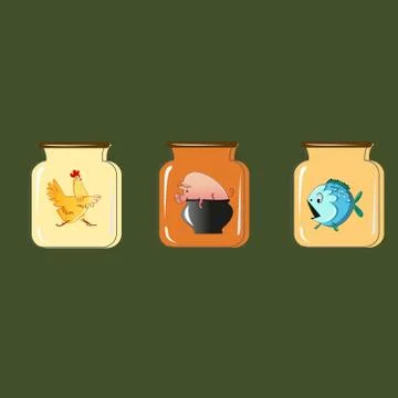 Set of containers for preservation. Vector design Stock Illustration