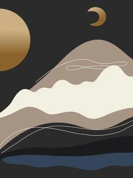 Set Continuous line art or One Line Drawing. African woman with animals  vect Stock Illustration