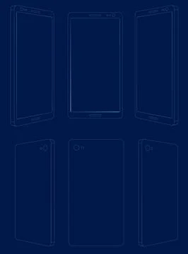 Set of contour smartphone. Vector illustration Stock Illustration