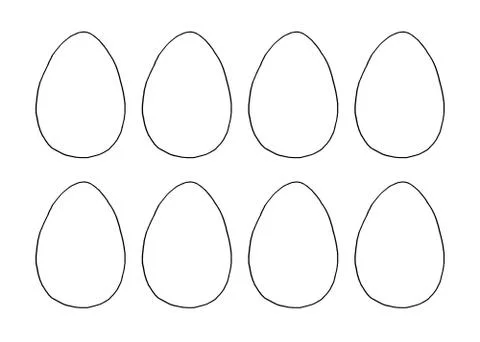 Set the contours and shape of eggs for coloring at Easter. The template for c 스톡 일러스트