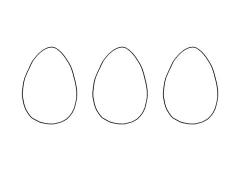 Set the contours and shape of eggs for coloring at Easter. The template for c Illustrazione stock