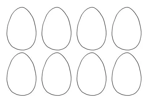 Set the contours and shape of eggs for coloring at Easter. The template for c Stock Illustration