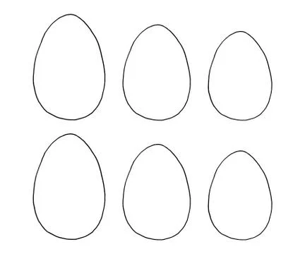 Set the contours and shape of eggs for coloring at Easter. The template for c Illustrazione stock