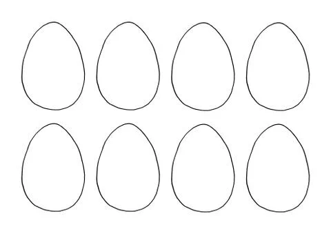 Set the contours and shape of eggs for coloring at Easter. The template for c Illustrazione stock