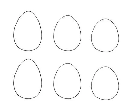 Set the contours and shape of eggs for coloring at Easter. The template for c Stock Illustration