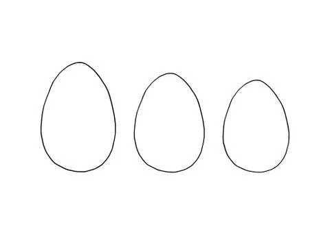 Set of contours and shapes of eggs for coloring at Easter. Vector template fo Illustrazione stock