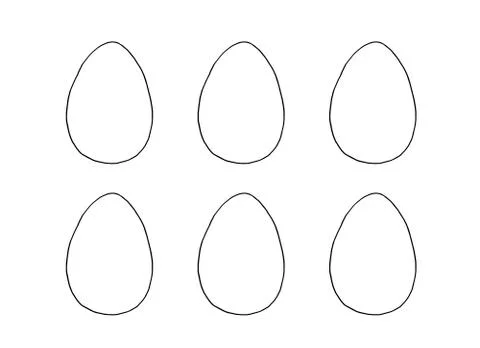 Set of contours and shapes of eggs for coloring at Easter. Vector template fo 스톡 일러스트