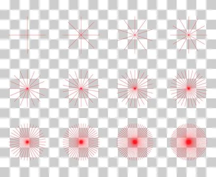 Set of converging radiating lines burst icon, geometric sunburst element, sun Stock Illustration