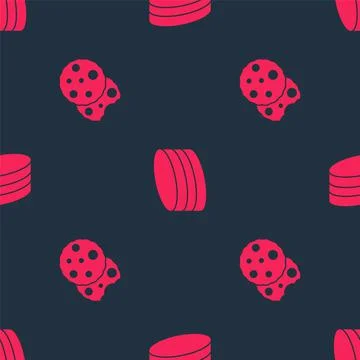 Set Cookie or biscuit and Brownie chocolate cake on seamless pattern. Vector Stock Illustration