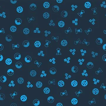 Set Cookie or biscuit, Macaron cookie, and Donut on seamless pattern. Vector 스톡 일러스트