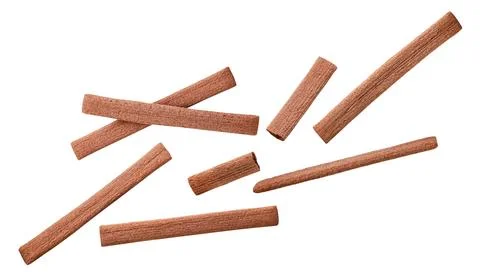 Set of cookie sticks flying close-up on white background. Fotos Stock