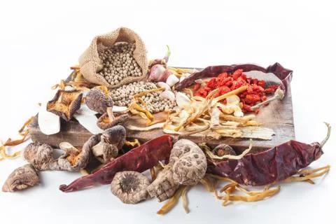 Set of cooking ingredient Stock Photos