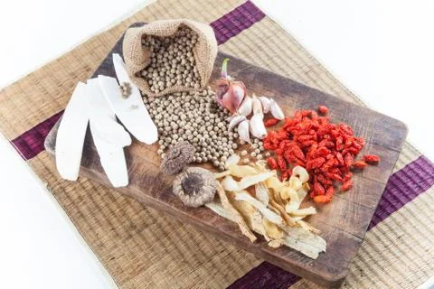 Set of cooking ingredient Stock Photos