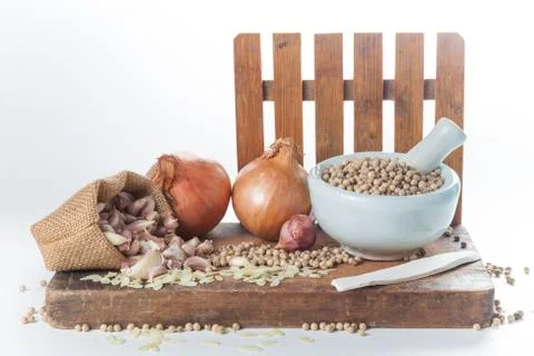 Set of cooking ingredient Stock Photos