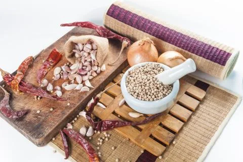 Set of cooking ingredient Stock Photos