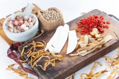 Set of cooking ingredient Stock Photos