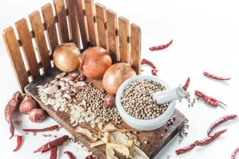 Set of cooking ingredient Stock Photos