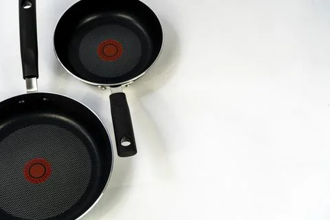 Set of cooking pans on white background, mexico Stock Photos