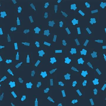 Set Cooking pot, Chef hat, Sponge with bubbles and Grater on seamless pattern Stock Illustration