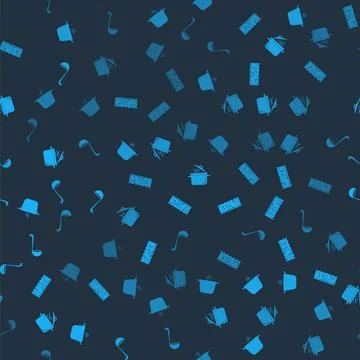 Set Cooking pot, Sponge with bubbles, and Kitchen ladle on seamless pattern Stock Illustration