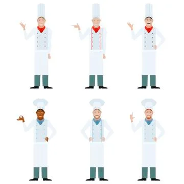 Set of Cooks Stock Illustration