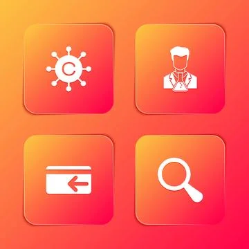 Set Copywriting network, Scientist and test tube, Cash back and Magnifying gl 스톡 일러스트