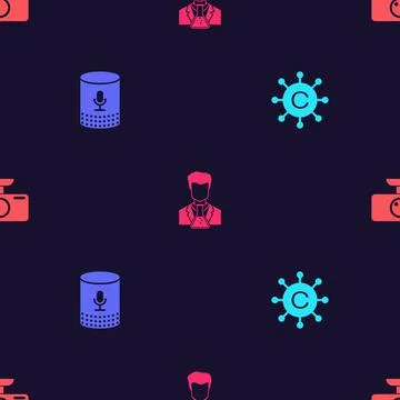 Set Copywriting network, Voice assistant, Scientist and test tube and Car DVR on 스톡 일러스트