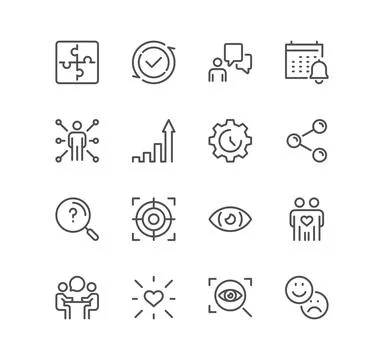 Set of core values related icons. Stock-Illustration