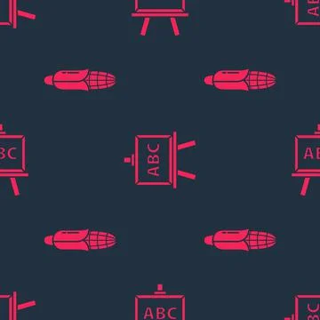 Set Corn and Chalkboard on seamless pattern. Vector Stock Illustration