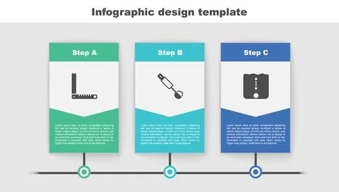 Set Corner ruler, Measuring spoon and Depth measurement. Business infographic 스톡 일러스트
