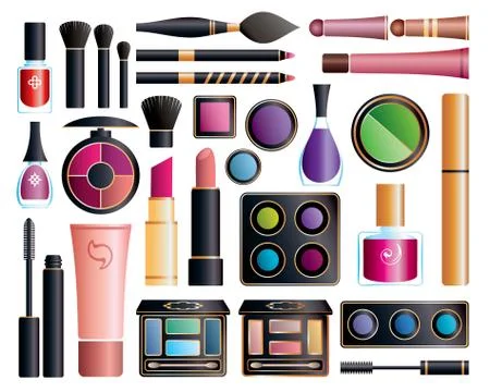 Set of cosmetic accessories Stock Illustration