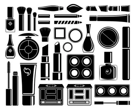 Set of cosmetic accessories Stock Illustration