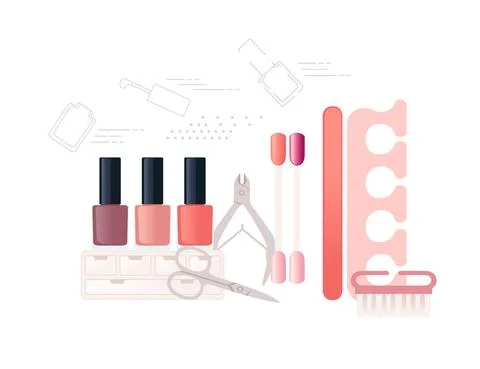 Set of cosmetic items vector illustration on white background Stock Illustration