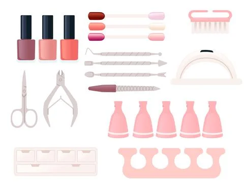 Set of cosmetic items vector illustration on white background Stock Illustration