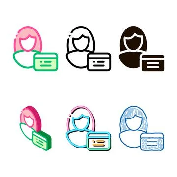 Set cosmetic manager consultant vector thin line icon Stock Illustration