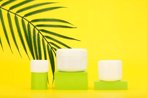 Set of cosmetic products with Spf factor for skin care during summer. Concept of Stock Photos